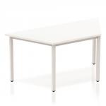 Impulse Trapezium Table 1600 White Box Frame Leg Silver
