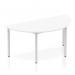 Impulse 1600mm Semi-Circle Table White Top Silver Box Frame Leg BF00125