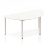 Impulse Semi-circle Table 1600 White Box Frame Leg Silver