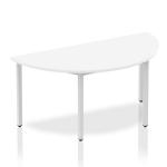 Impulse Semi-circle Table 1600 White Box Frame Leg Silver BF00125