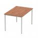 Impulse 1200mm Straight Table Walnut Top Silver Box Frame Leg BF00141