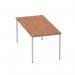 Impulse 1600mm Straight Table Walnut Top Silver Box Frame Leg BF00143