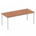 Impulse 1800mm Straight Table Walnut Top Silver Box Frame Leg BF00144