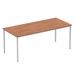 Impulse 1800mm Straight Table Walnut Top Silver Box Frame Leg BF00144