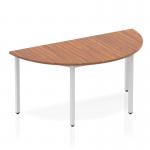 Impulse 1600mm Semi-Circle Table Walnut Top Silver Box Frame Leg BF00151