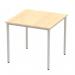 Impulse 800mm Straight Table Maple Top Silver Box Frame Leg BF00153