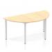 Impulse 1600mm Semi-Circle Table Maple Top Silver Box Frame Leg BF00164