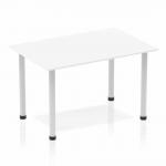 Impulse Straight Table 1200 White Post Leg Silver BF00172
