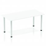 Impulse Straight Table 1400 White Post Leg Silver BF00173