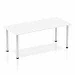 Impulse Straight Table 1800 White Post Leg Silver BF00175