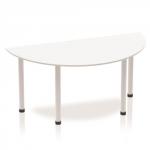 Impulse Semi-circle Table 1600 White Post Leg Silver