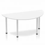 Impulse Semi-circle Table 1600 White Post Leg Silver BF00177