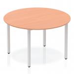 Impulse 1200mm Round Table Beech Top Silver Box Frame Leg BF00196