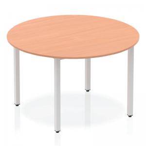 Click to view product details and reviews for Impulse 1200mm Round Table Beech Top Silver Box Frame Leg Bf00196.