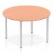 Impulse 1200mm Round Table Beech Top Silver Box Frame Leg BF00196