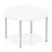 Impulse 1200mm Round Table White Top Silver Box Frame Leg BF00197