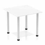Impulse Square Table 800 White Post Leg Silver BF00203