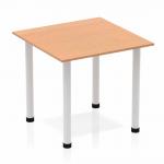 Impulse Square Table 800 Oak Post Leg Silver BF00205