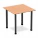 The dynamic table impulse features a sleek 800mm square oak top paired with striking black post legs. This contemporary design adds a touch of modernity to any space while offering ample surface area for various purposes.
