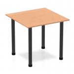 Impulse 800mm Square Table Oak Top Black Post Leg BF00363