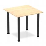 Impulse 800mm Square Table Maple Top Black Post Leg BF00365