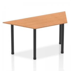 Impulse 1600mm Trapezium Oak Top Black Post Leg BF00390