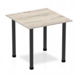 Impulse 800mm Square Table Grey Oak Top Black Post Leg BF00397