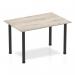 Impulse 1200mm Straight Table Grey Oak Top Black Post Leg BF00398