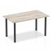 Impulse 1400mm Straight Table Grey Oak Top Black Post Leg BF00399