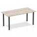 Impulse 1600mm Straight Table Grey Oak Top Black Post Leg BF00400