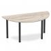 Impulse 1600mm Semi-Circle Table Grey Oak Top Black Post Leg BF00403