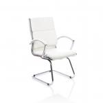 Classic Cantilever Chair White With Arms BR000032