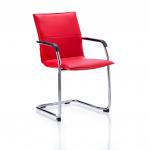Echo Cantilever Chair Red Soft Bonded Leather With Arms BR000037