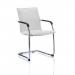 Echo Cantilever Chair With Arms White Soft Bonded Leather BR000038