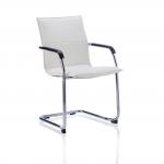 Echo Cantilever Chair White Soft Bonded Leather With Arms BR000038
