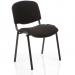 ISO Stacking Chair Black Fabric Black Frame Without Arms BR000055