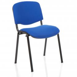 Cheap Stationery Supply of ISO Stacking Chair Blue Fabric Black Frame Without Arms BR000057 Office Statationery