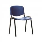 ISO Stacking Chair Blue Poly Black Frame Without Arms