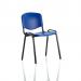 ISO Stacking Chair Blue Poly Black Frame Without Arms BR000058