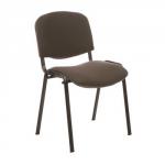 ISO Stacking Chair Charcoal Fabric Black Frame Without Arms