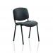 ISO Stacking Chair Charcoal Fabric Black Frame Without Arms BR000059