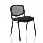 ISO Stacking Chair Mesh Back Black Fabric Black Frame Without Arms