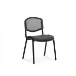 ISO Stacking Chair Mesh Back Black Fabric Black Frame  (MOQ of 4 - Priced Individually) BR000060