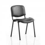 ISO Stacking Chair Black Vinyl Black Frame Without Arms