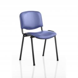 Cheap Stationery Supply of ISO Stacking Chair Blue Vinyl Black Frame Without Arms BR000063 Office Statationery