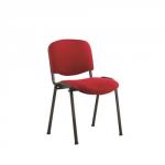 ISO Stacking Chair Wine Fabric Black Frame Without Arms