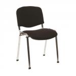ISO Stacking Chair Black Fabric Chrome Frame Without Arms