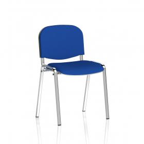 ISO Stacking Chair Blue Fabric Chrome Frame (MOQ of 4 - Priced Individually) BR000068