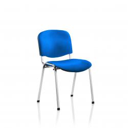 Cheap Stationery Supply of ISO Stacking Chair Blue Fabric Chrome Frame Without Arms BR000068 Office Statationery