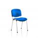 ISO Stacking Chair Blue Fabric Chrome Frame Without Arms BR000068
